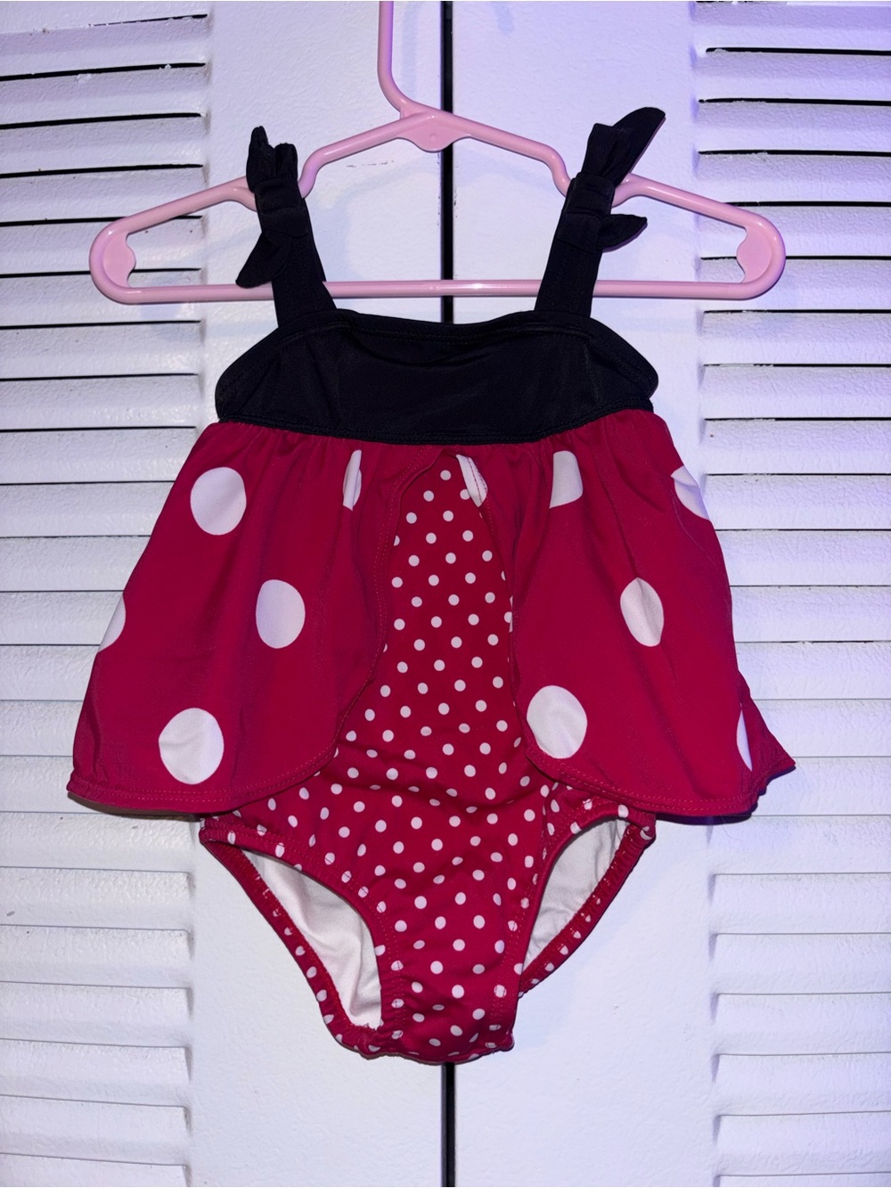Gymboree Red and White Polka Dot One-Piece Swimsuit with Black Straps